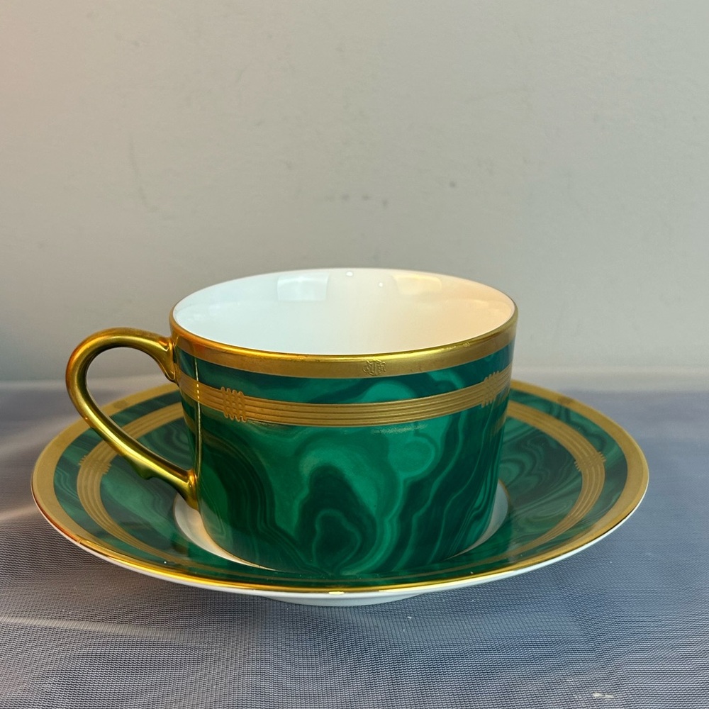 CHRISTIAN DIOR Gaudron Malachite Green Cup & Saucer